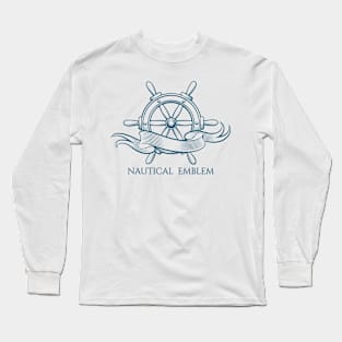 Engraving Nautical Emblem Long Sleeve T-Shirt